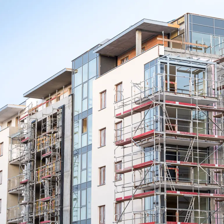 Multifamily apartment building under construction
