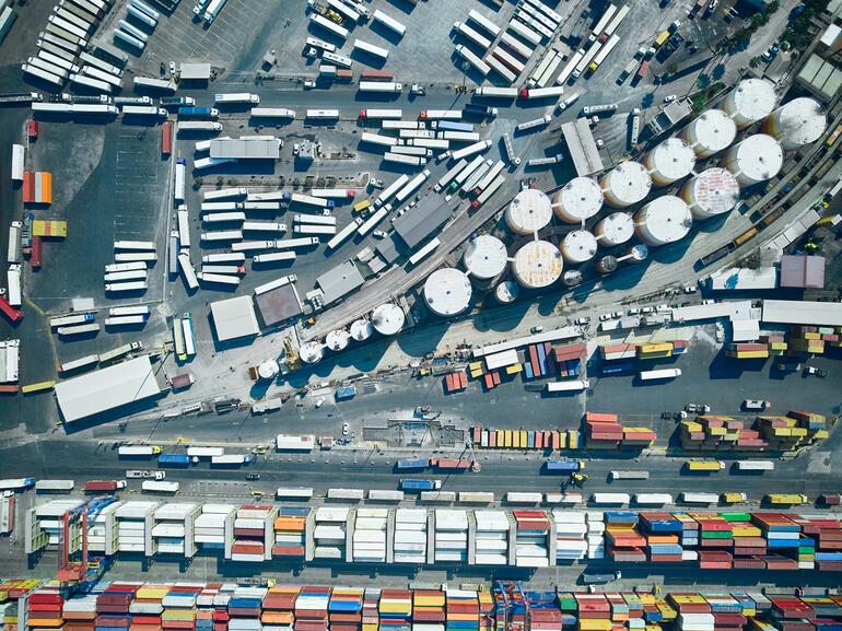 Outdoor industrial storage space