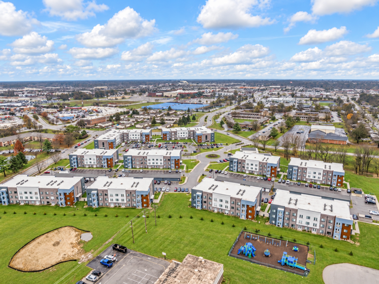 The Bend Apartments, a 312-unit Class A luxury apartment community in Clarksville, Indiana.