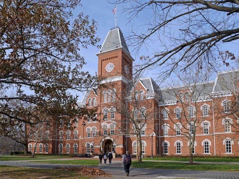 College building in the fall