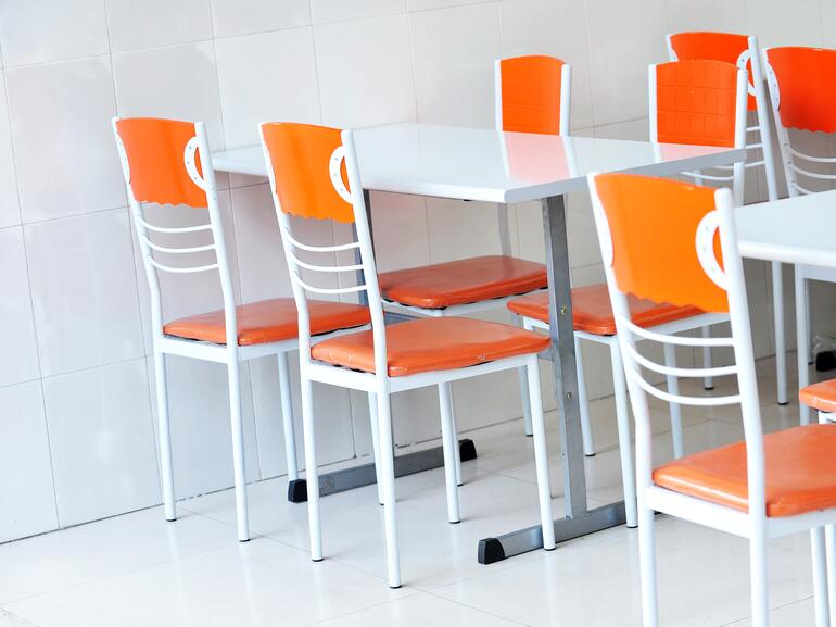 restaurant table and chairs