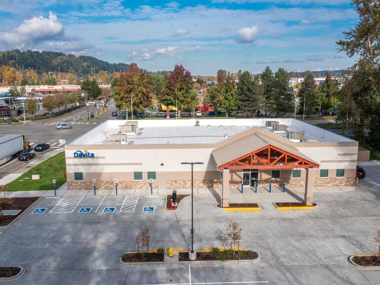 Aerial image of a net lease healthcare property occupied by Davita Dialysis
