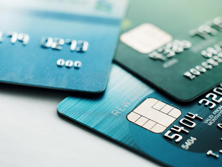 Close up of credit cards