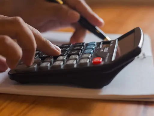 Close up of calculator