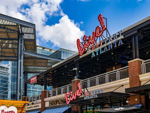 The Battery Atlanta mixed-use, sports-anchored development in Smyrna, Georgia where the Atlanta Braves baseball team plays