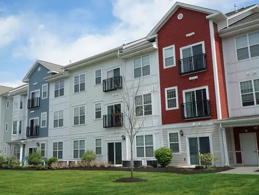 Three-story apartment building