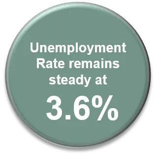 Unemployment rate remains steady at 3.6%